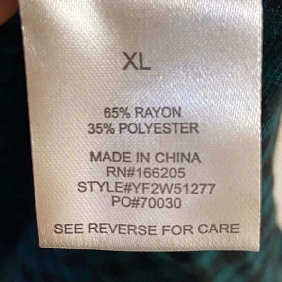 Lucky brand pacific plaid green black smocked long sleeve dress flannel XL NWT - Picture 9 of 9